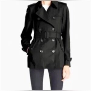 Coach Classic Black Double-Breasted Short Trench Coat